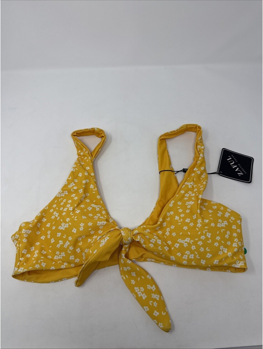Zaful Yellow Polka dot Bikini Top Size 4